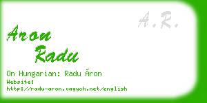 aron radu business card